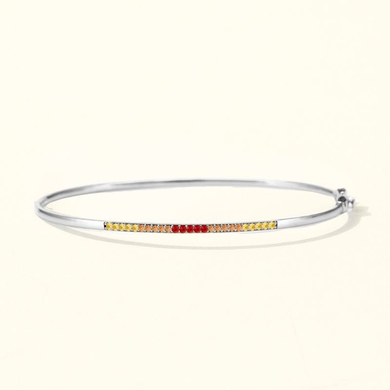 Jonc Tarang saphir sunset or blanc 18 carats