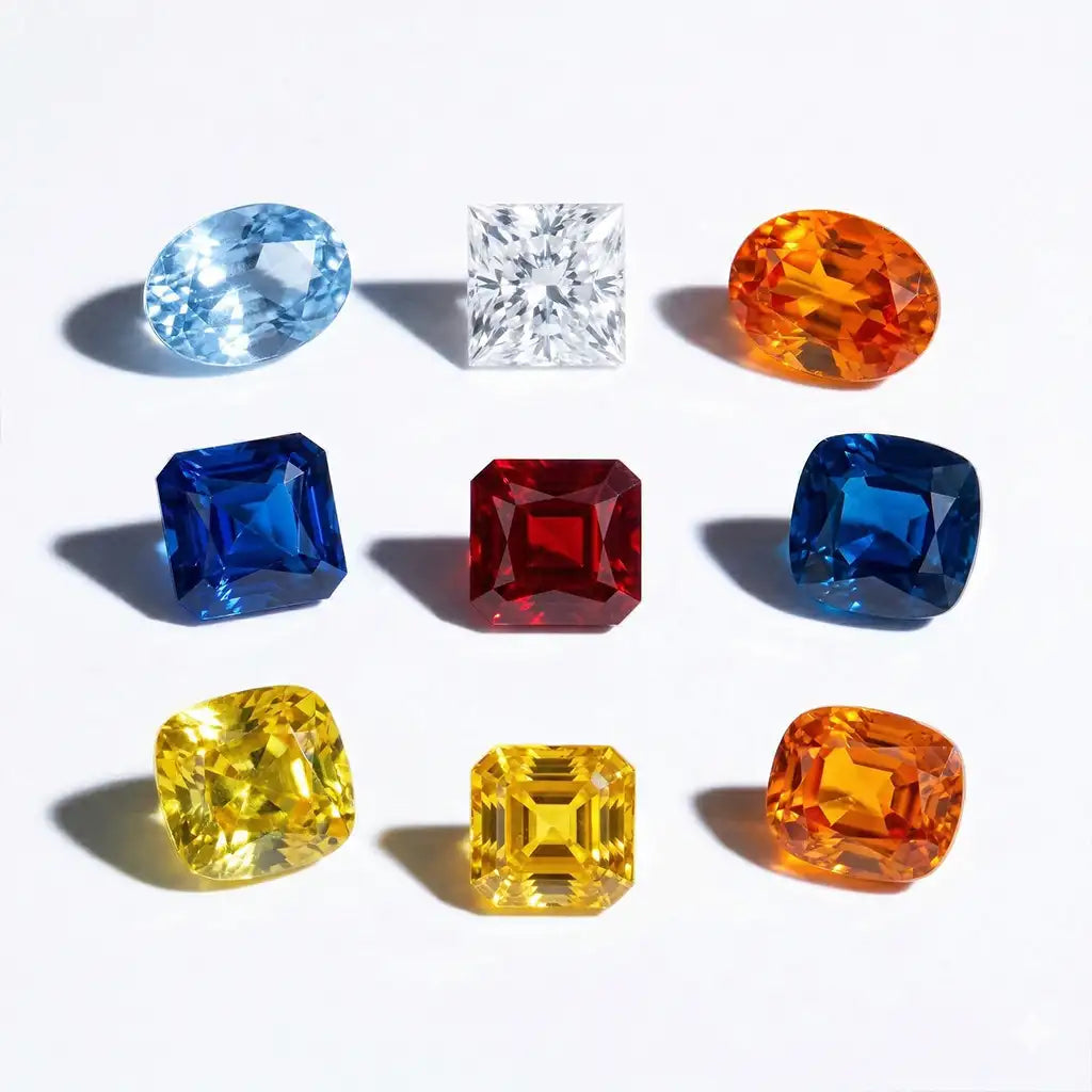 Collection Saphir Sunset et Saphir Horizon côte à côte, palette duale des bijoux Mayuri