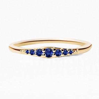 Bague Sushma en or jaune sertie de saphirs