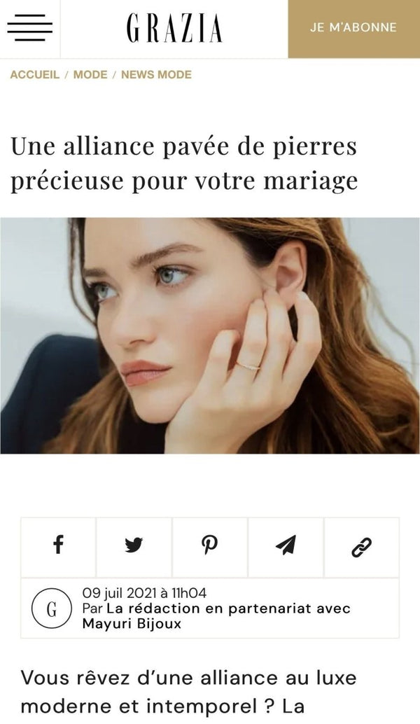 Grazia: une alliance pavée de pierres précieuses pour votre mariage