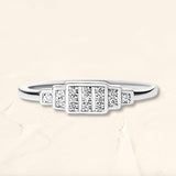 Geometric rectangular Brami XL ring in 18K White Gold