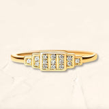 Brami XL Rectangular Geometric 18K Yellow Gold Ring 