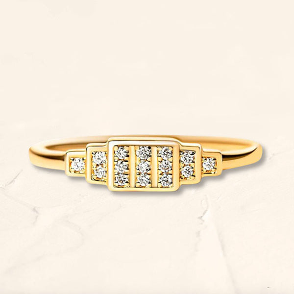 Brami XL Rectangular Geometric 18K Yellow Gold Ring 