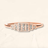 Brami XL rectangular geometrical ring in rose gold 18 carats