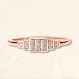 Brami XL rectangular geometrical ring in rose gold 18 carats