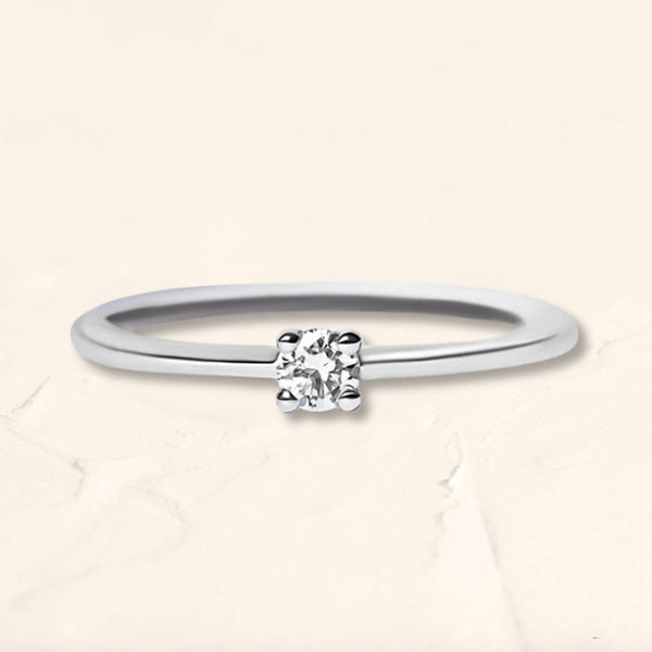 Bague de fiançailles solitaire Saral diamant 0,07 carats en or blanc