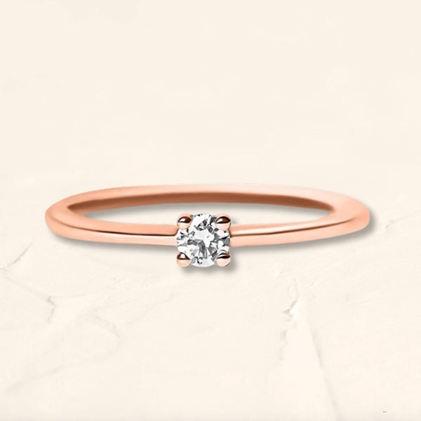 Saral solitaire diamond engagement ring 0.07 carats in rose gold