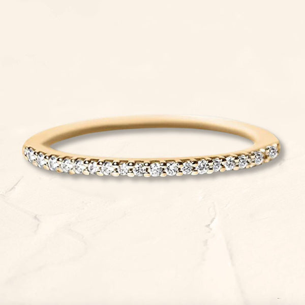 Fine eternity wedding band with diamonds - Shadi ring in 18K yellow gold 