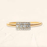 Rectangular diamond-paved Sapna XL ring in 18K white gold karats