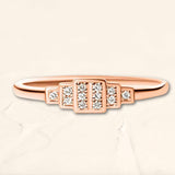 Rectangular geometrical Brami ring in rose gold 18 carats