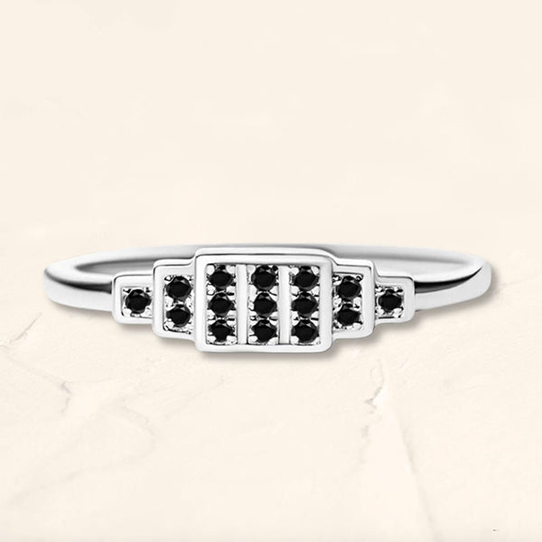 Brami XL ring in white gold set with 15 black diamonds