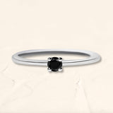 Saral solitaire ring in white gold and black diamond