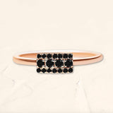 Bague Brami XL en or rose sertie de 18 diamants noirs