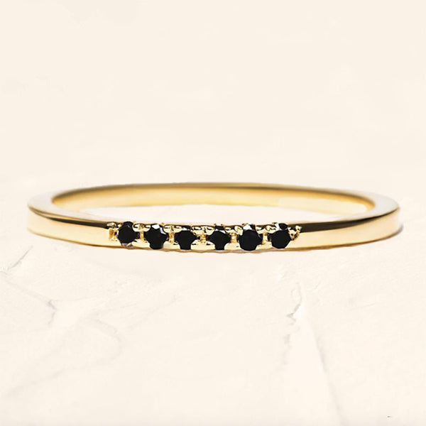 Nisha ring in gold vermeil and black diamonds