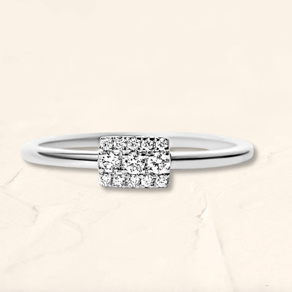 Rectangular Sapna Ring in 18K White Gold