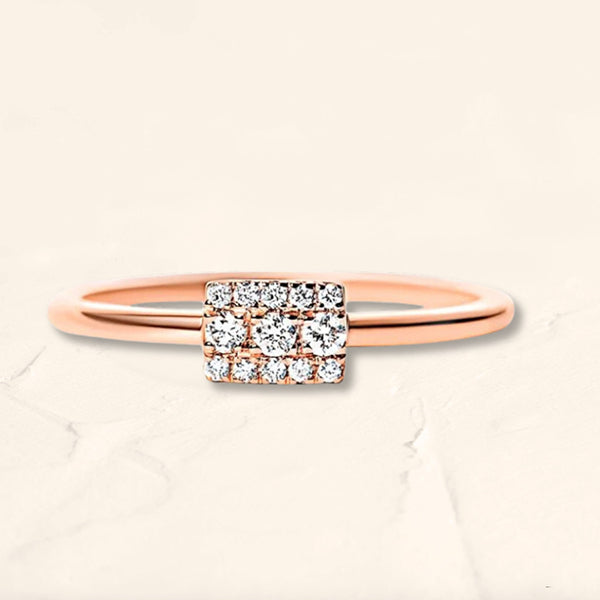 Bague Sapna rectangulaire en or rose 18 carats