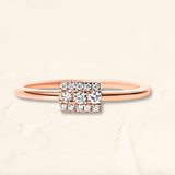 Rectangular Sapna ring in rose gold 18 carats