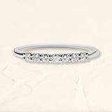 Wedding ring vadha paved with 7 diamonds of 2mm white gold