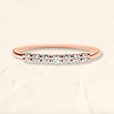 Vadha wedding ring with 7 diamonds of 2mm in rose gold