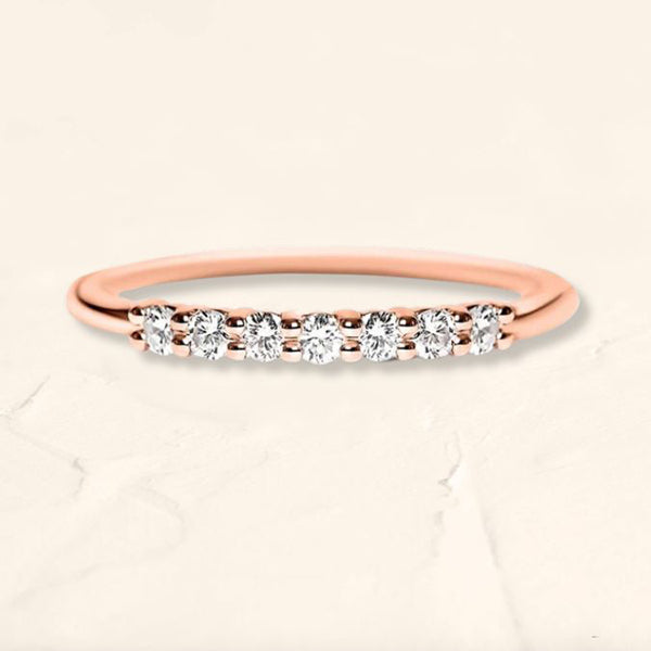 Vadha wedding ring with 7 diamonds of 2mm in rose gold