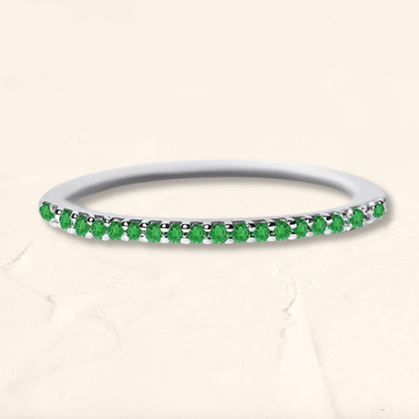 Emerald and white gold Shadi eternity ring