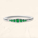 Sushma emerald wedding ring in white gold