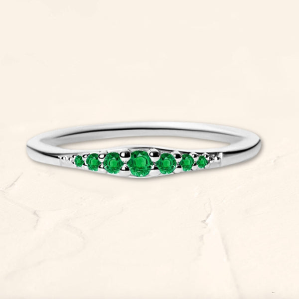 Sushma emerald wedding ring in white gold