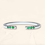 Fine Veda silver and emerald ring