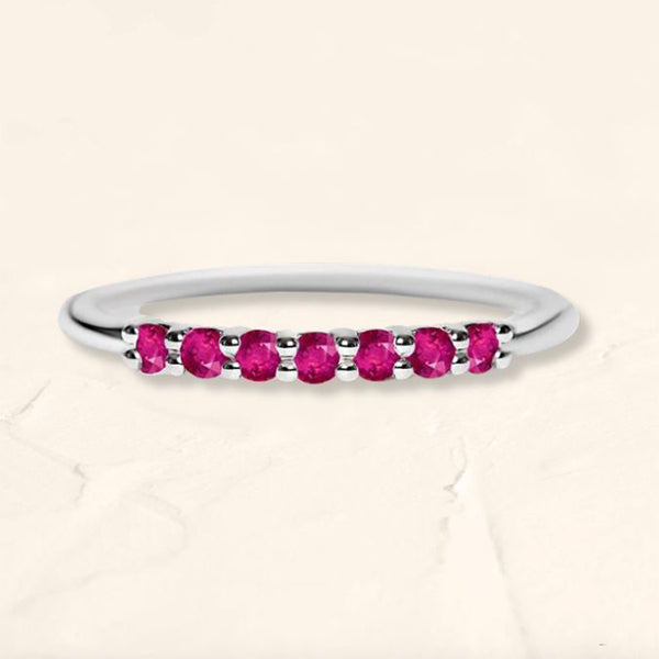 Ring vadha wedding ring in white gold set with rubies