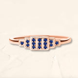 Geometric ring brami XL in rose gold set with natural sapphires