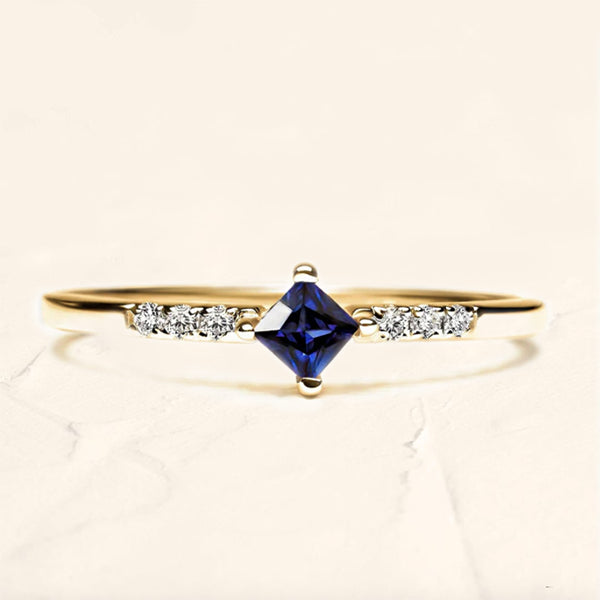 blue sapphire and white diamond pavement kali ring in gold vermeil