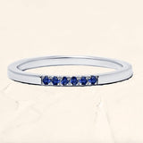 Nisha sapphire and white gold wedding ring