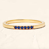 Nisha sapphire and yellow gold wedding ring