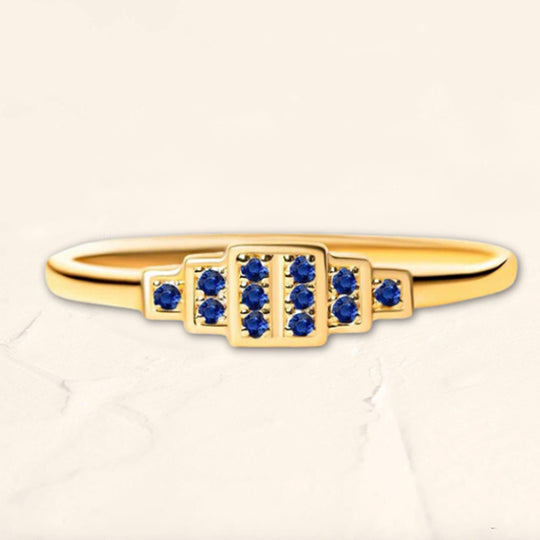 Sapphire and yellow gold Brami ring