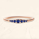 Sushma ring in rose gold set with sapphires