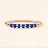 Ring vadha in rose gold set with 7 sapphires