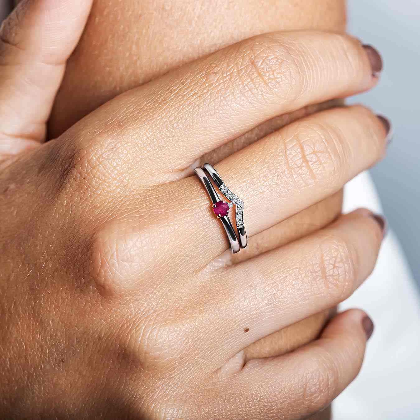 Bague en V Diamant Alliance fine Sakshi Mayuri Paris