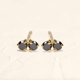 boucles d'oreilles Prema en diamant noir en or vermeil