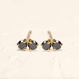 earrings Prema black diamond in gold vermeil                                