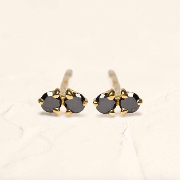 Pendientes Prema de diamante negro en oro vermeil