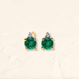 Emerald and diamond Mayuri earrings