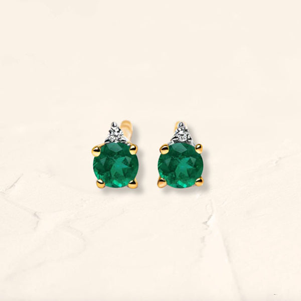 Emerald and diamond Mayuri earrings