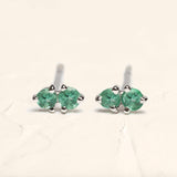 925 silver and emerald Prema earrings