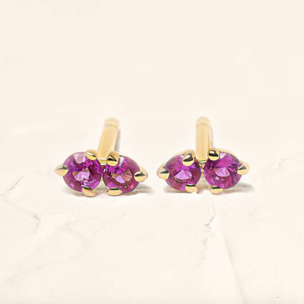 boucles d'oreilles Prema en rubis en or vermeil