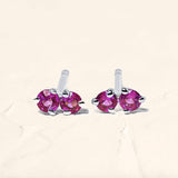 boucles d'oreilles Prema en rubis et argent