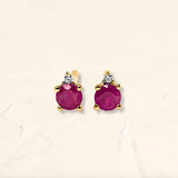 Boucles d'oreilles radha en rubis et diamant