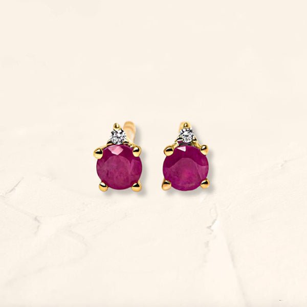 Boucles d'oreilles radha en rubis et diamant