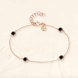 Bracelet diamant noir bezel en or rose