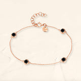 Black diamond bezel bracelet rose gold