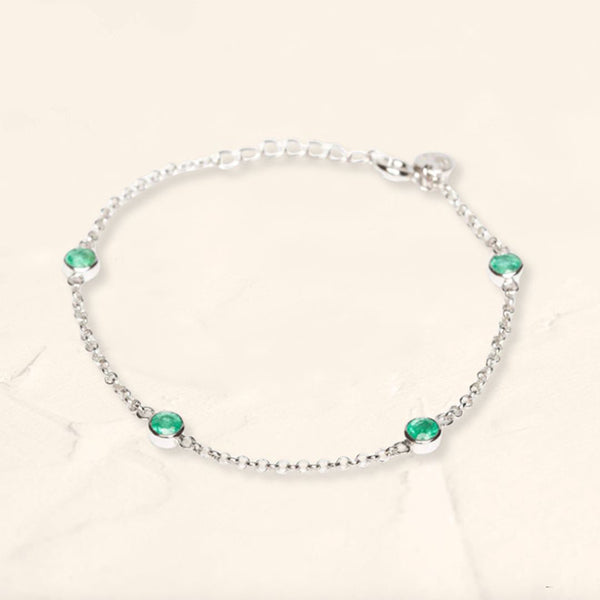 Dhanya emerald silver bracelet